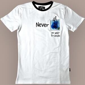 NWT The Hideout Clothing Never Rat on Your Friends Pocket Tee White Men S